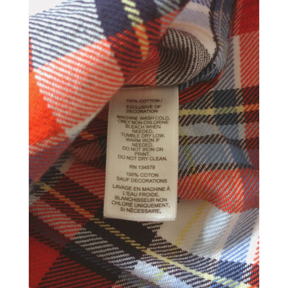 Vineyard Vines Soft Flannel Shirt XL Red Blue Plaid Button Down Whale Logo - Picture 8 of 8